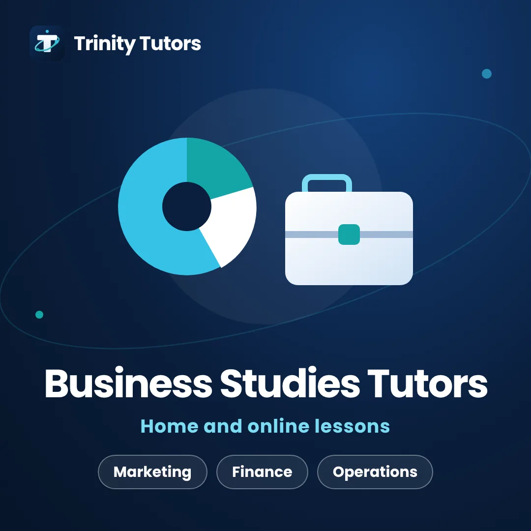 O Levels Business Studies tutors: pie chart and a briefcase