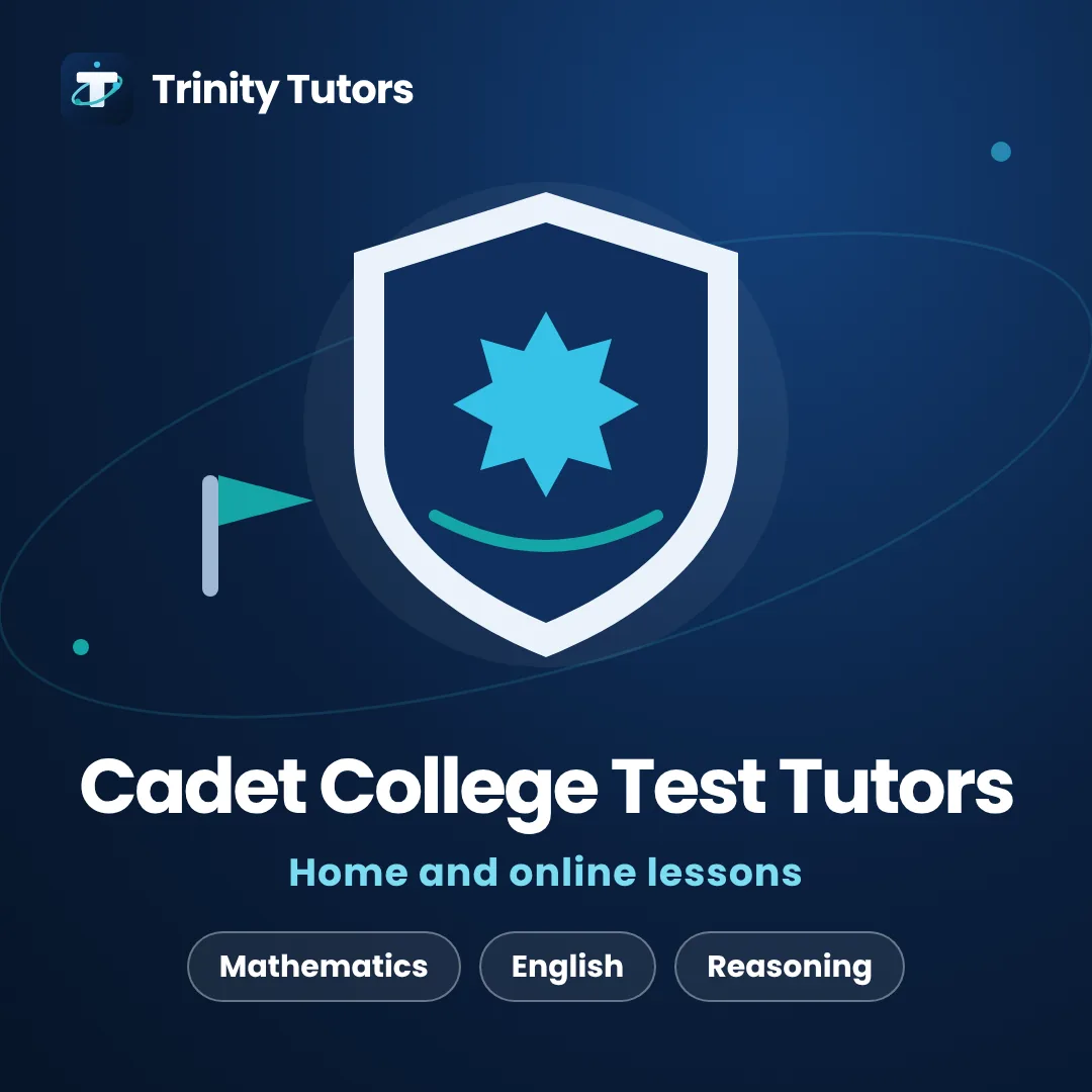 Cadet College test preparation tutors: shield with a star and a flag