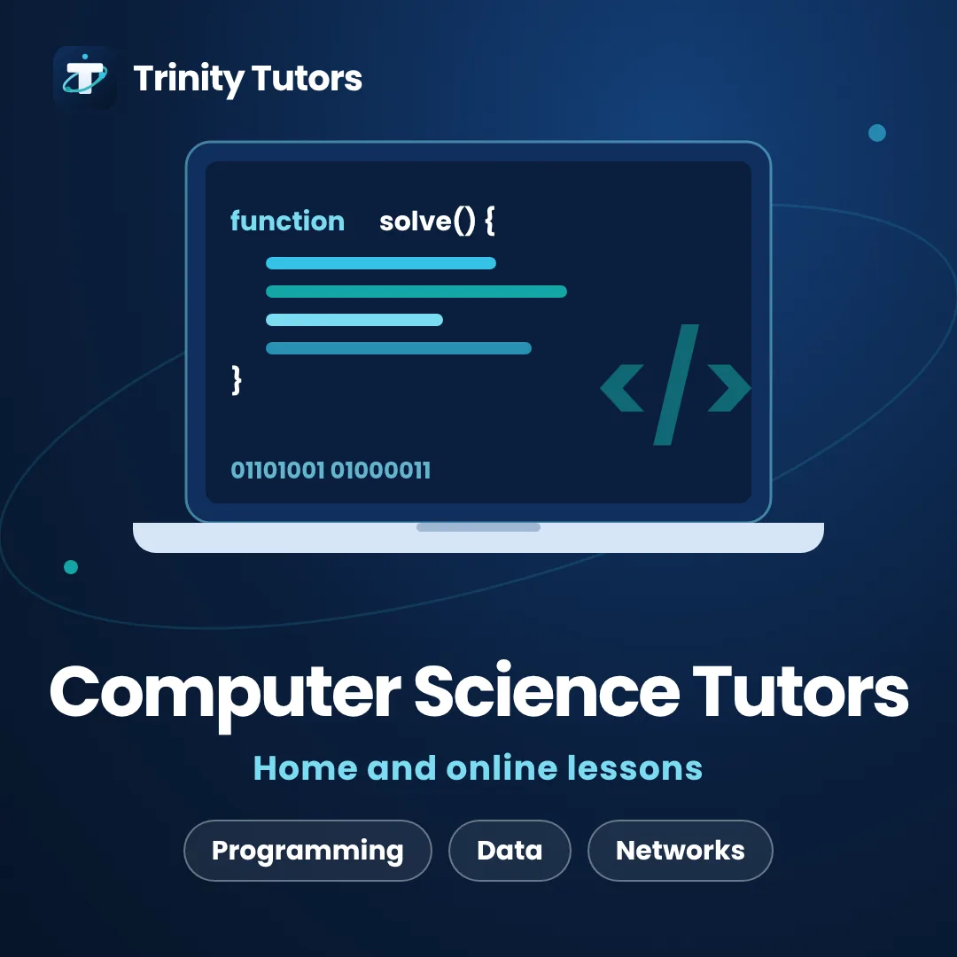 Computer Science tutoring: laptop showing lines of code