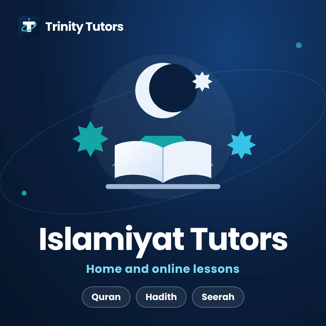 IGCSE Islamiyat tutors: crescent moon, star and an open book on a stand