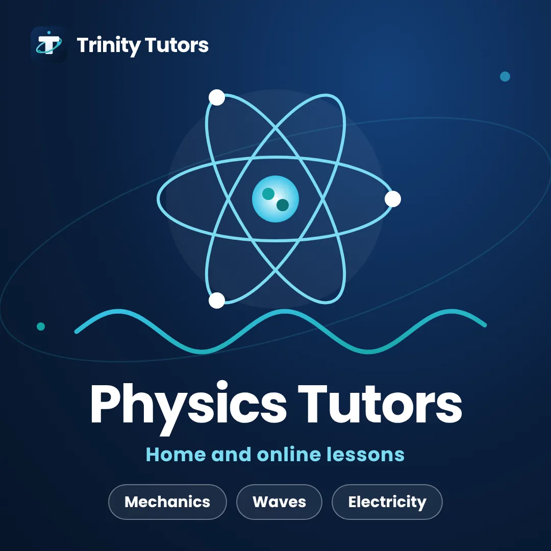IGCSE Physics tutors: atom with orbiting electrons and a wave