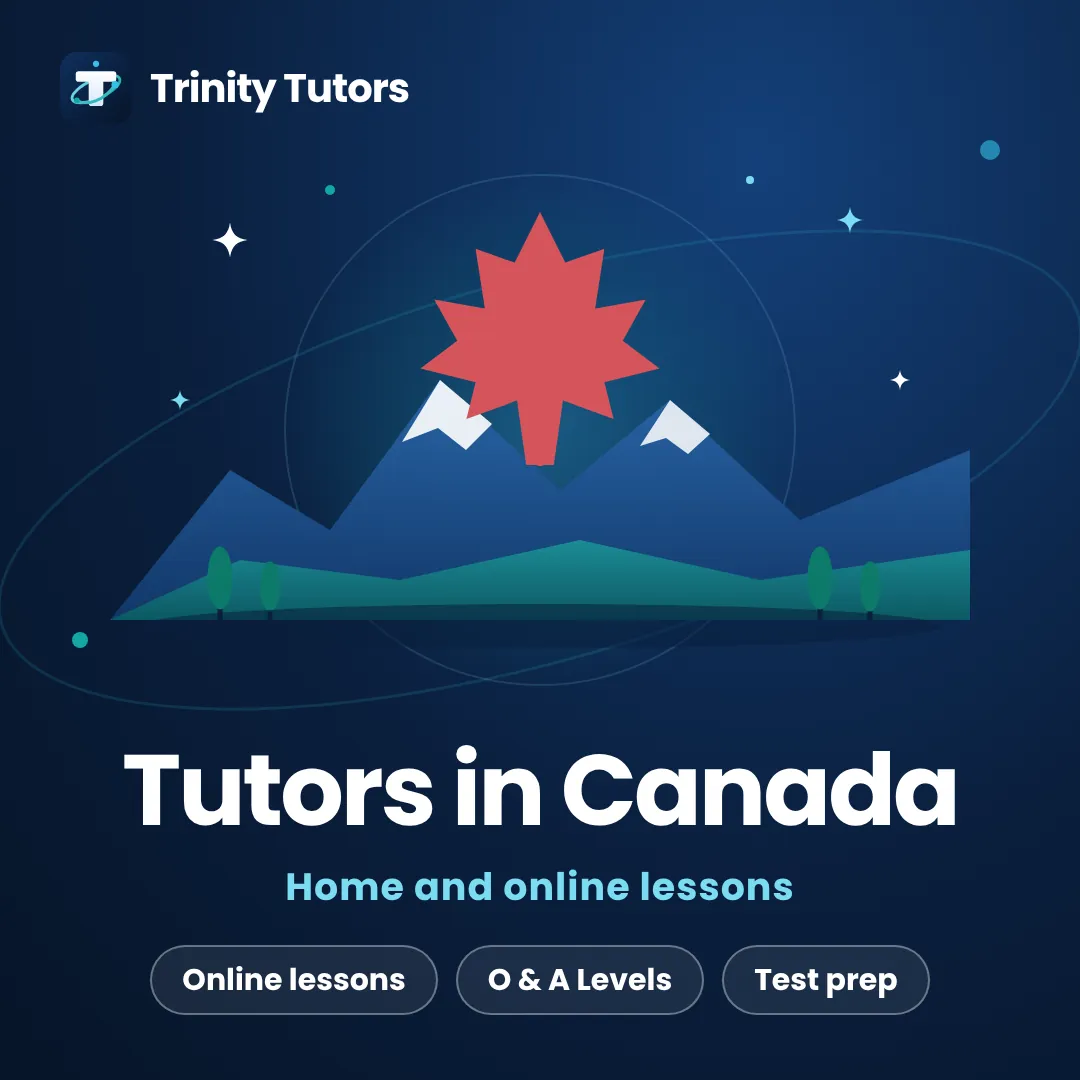 Online tutors for students in Canada: maple leaf in front of the Rocky Mountains