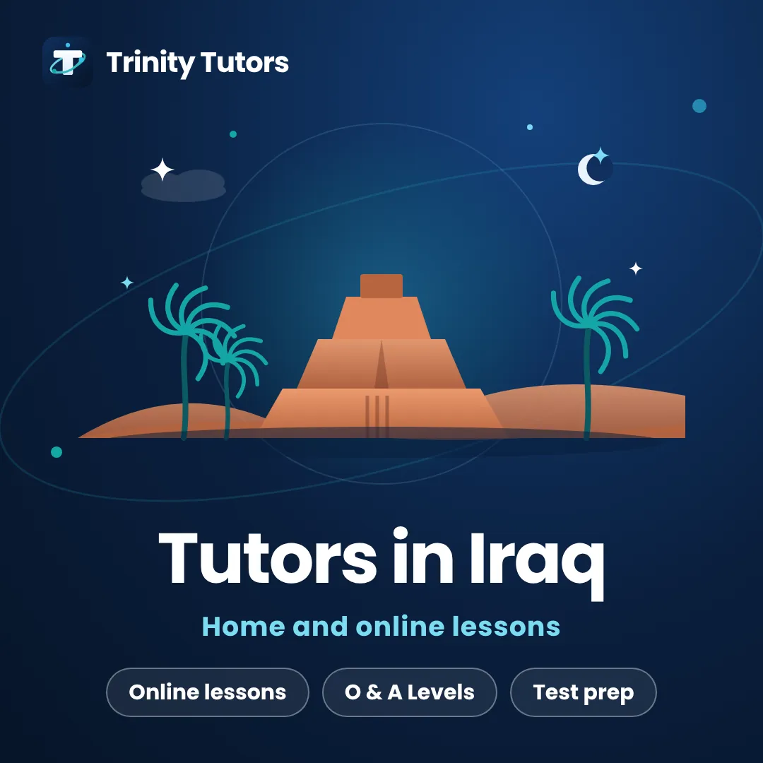 Online tutors for students in Iraq: stepped Ziggurat of Ur with date palms